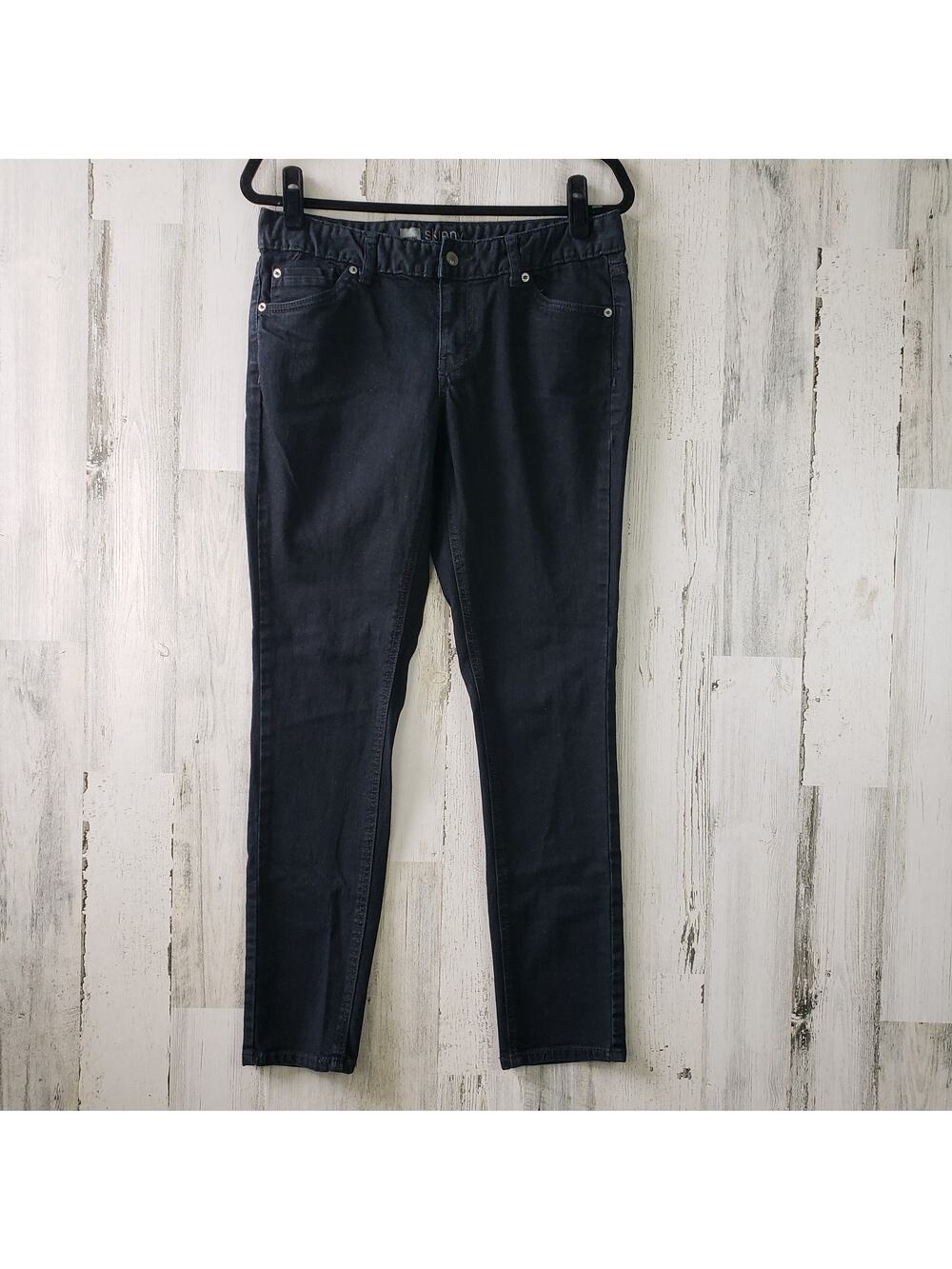Mossimo Black/Deep Navy Denim Skinny Jeans Size 8S